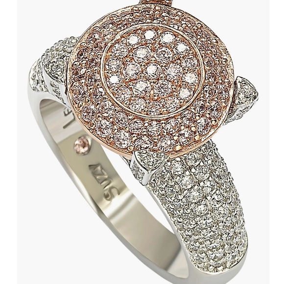 Levian BRAND NEW Gold and Silver Pink Diamond Pave Ring 6.5
